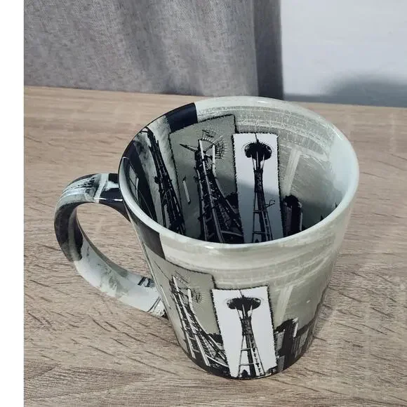 Washington Space Needle Mug Cup Seattle Black Gray Travel Keepsake Architecture - Picture 2 of 10